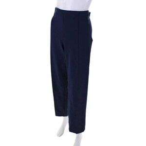 Escada Women Flat Front Straight Leg Classic Stretch Navy Blue Dress Pant S 36 6
